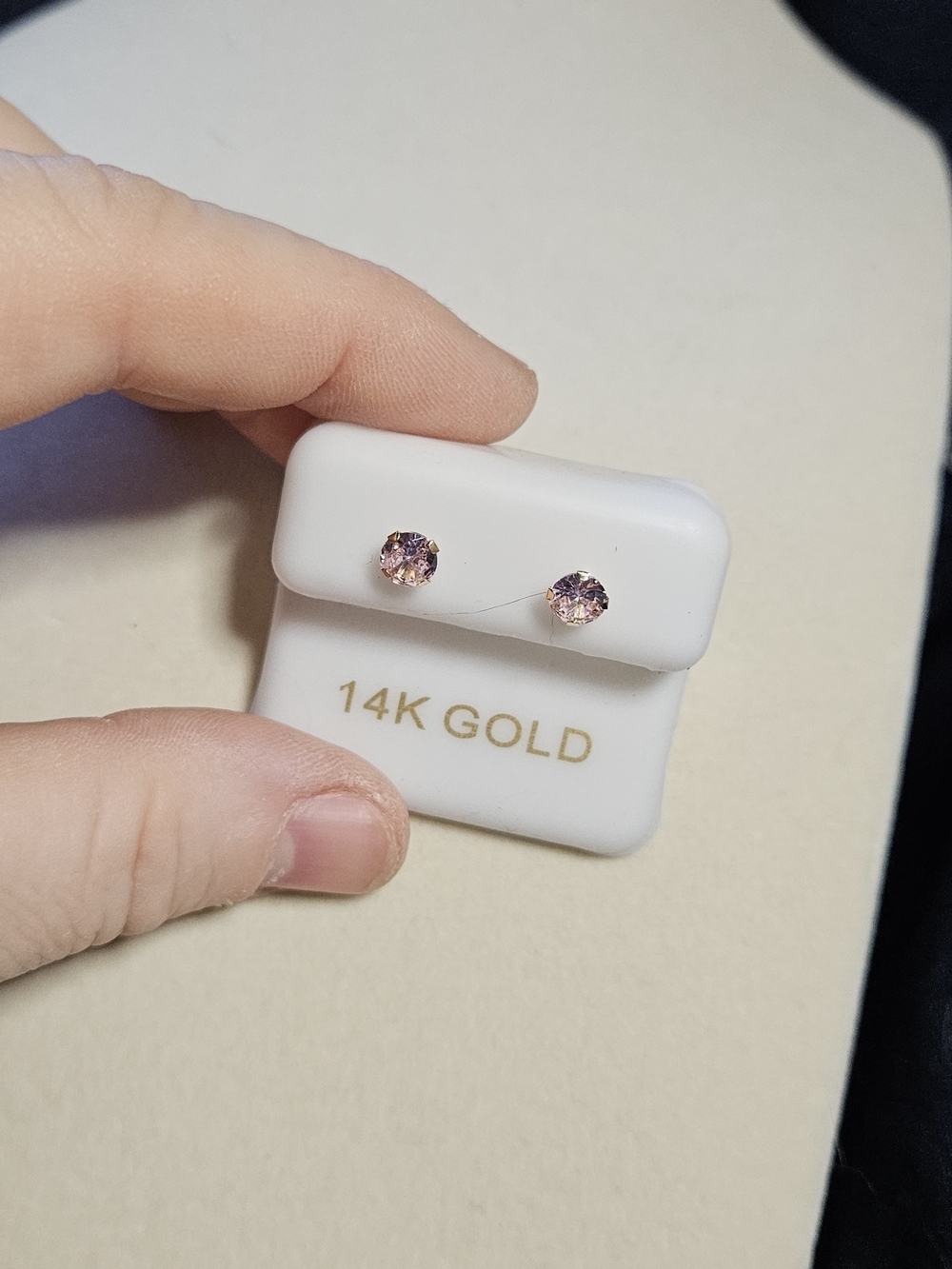 14K Gold Pink Natural Pink Sapphire Stud Earrings